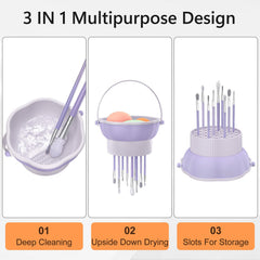 Senbowe silicone cleaner bowl top view for gentle brush washing and upside-down drying.