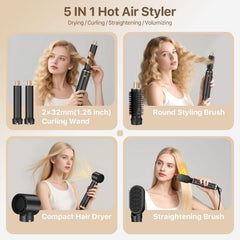 Sendowtek 5-in-1 tools arranged for quick daily hair routines.