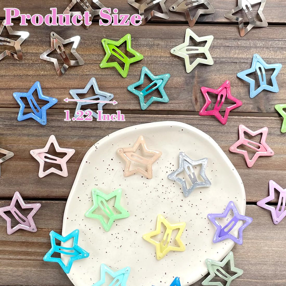Close-up of Seneeel sparkling stars clip showing secure non-slip grip.