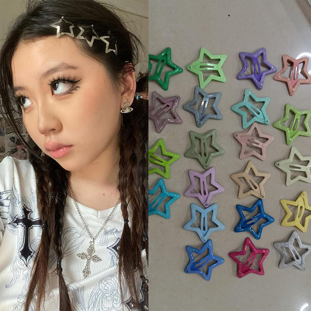 Seneeel sparkling stars clip in use during travel keeps hair neat.