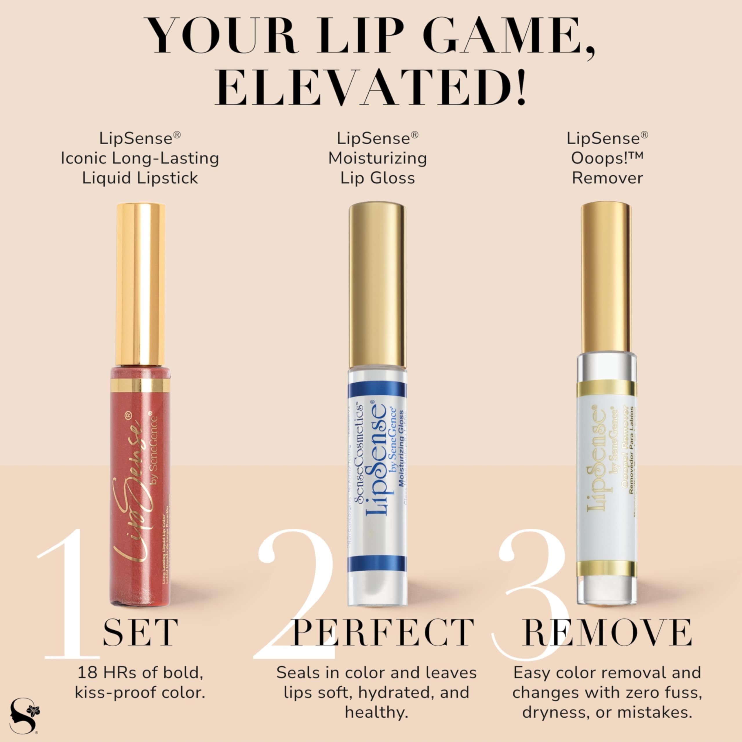 SeneGence LipSense vegan, cruelty-free badge highlighting clean beauty.