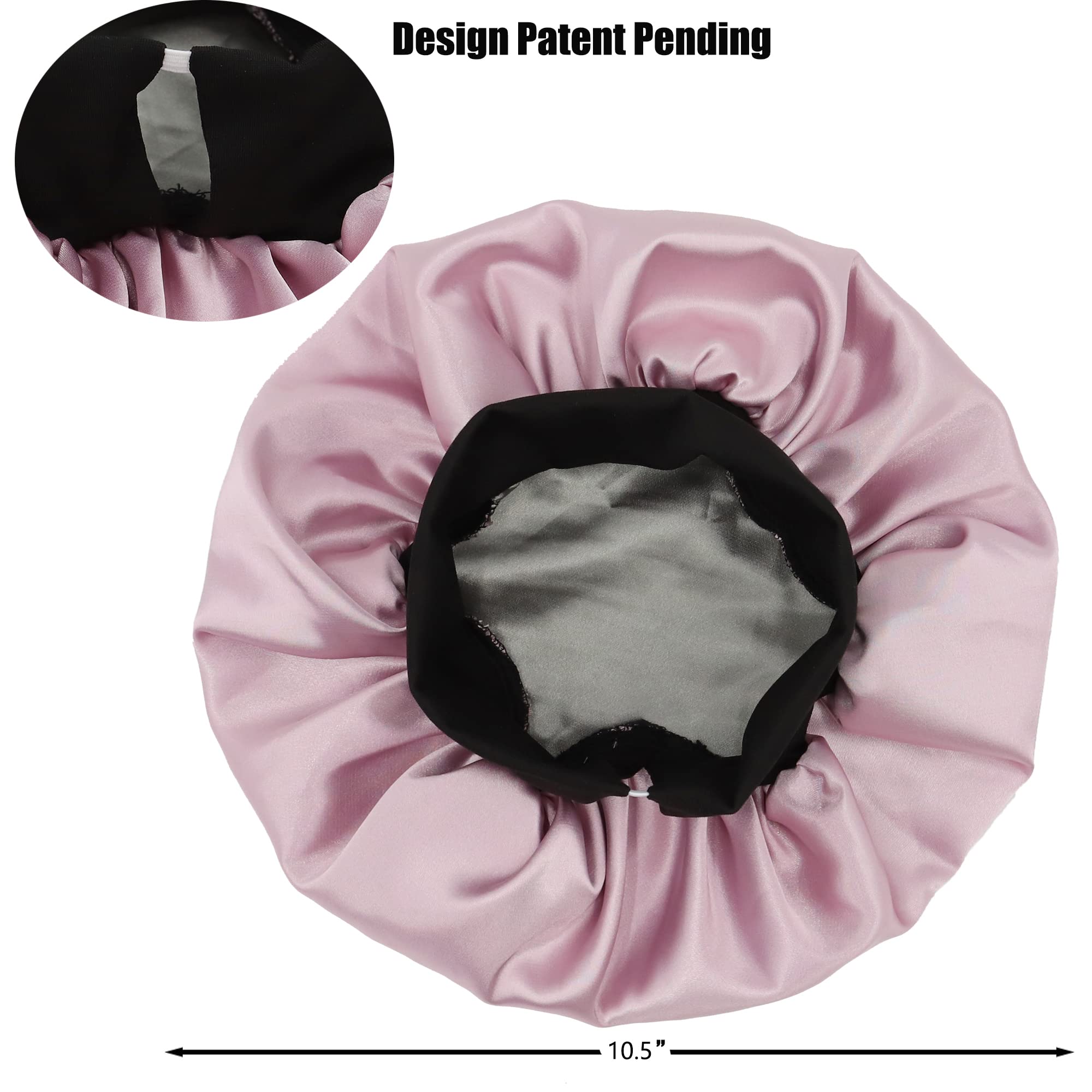 SENGTERM bonnet with double-layer satin for secure, comfortable sleep.