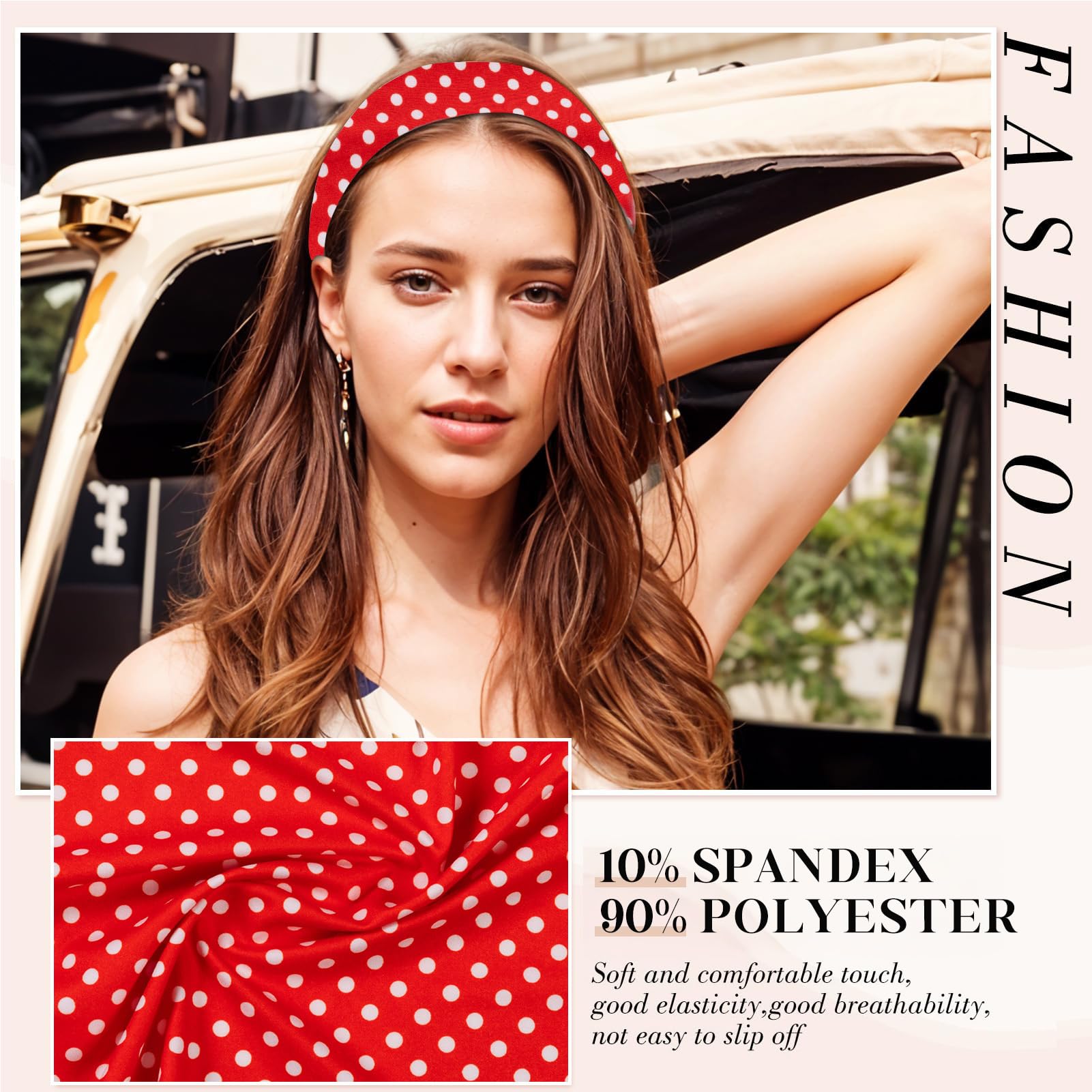 Diadema SENMAY en rojo, estilo audaz y ajuste suave para entrenar.
