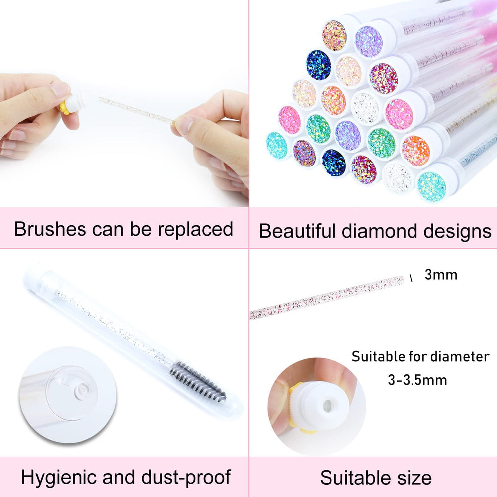 SenRocc mascara wands 20pcs ready for hygienic, quick lash grooming.