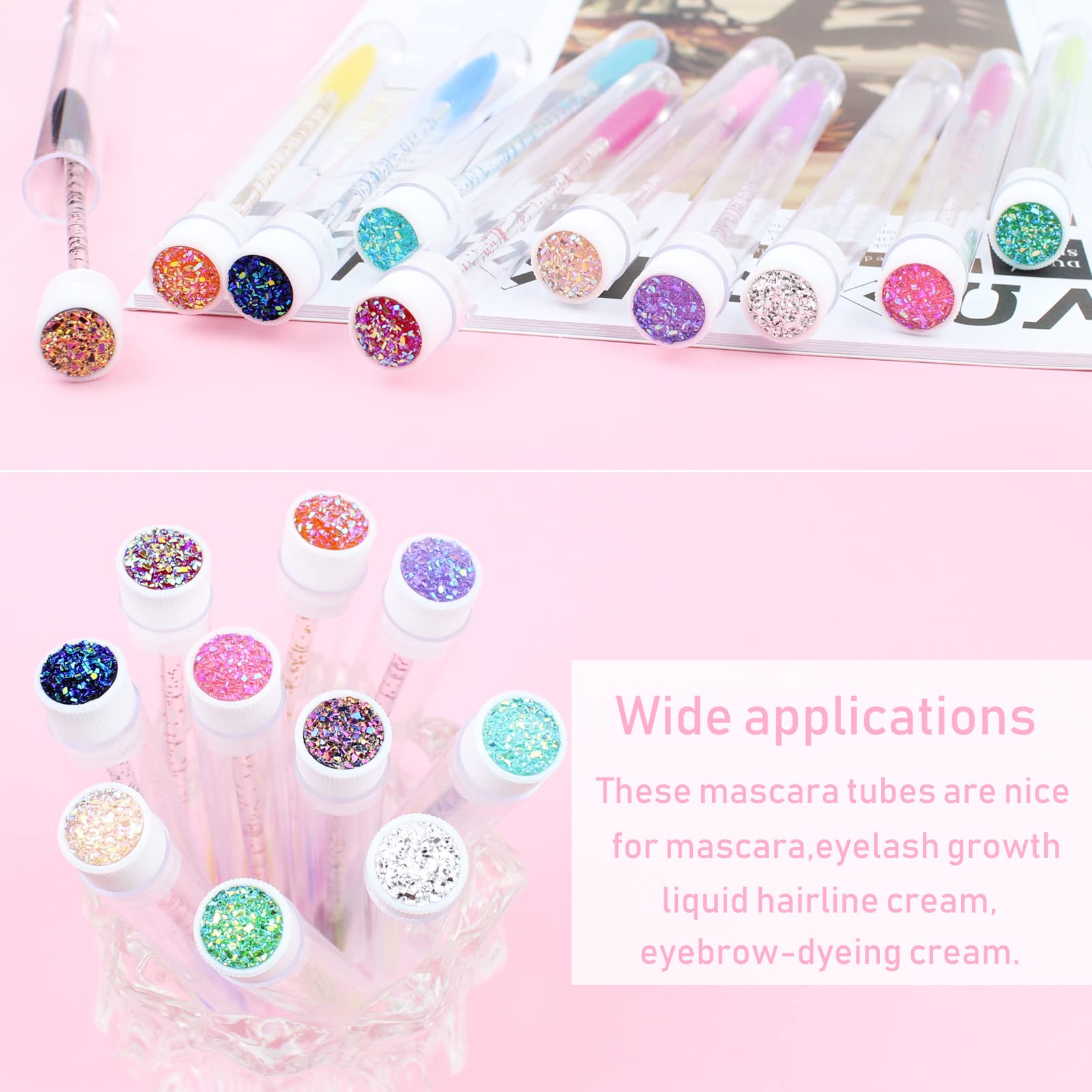 SenRocc Diamond design tube lids prevent loss and keep brushes organized.