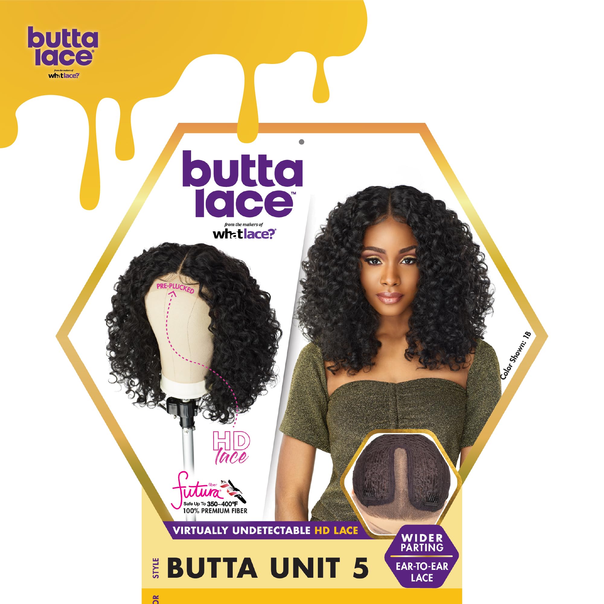 Sensationnel Butta Lace Wig 1B Offblack shade blends with skin tone