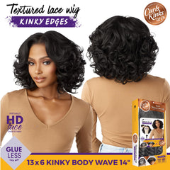 Sensationnel Curls KinksandCo KinkyEdges wig, coil texture close-up with edge detailing.