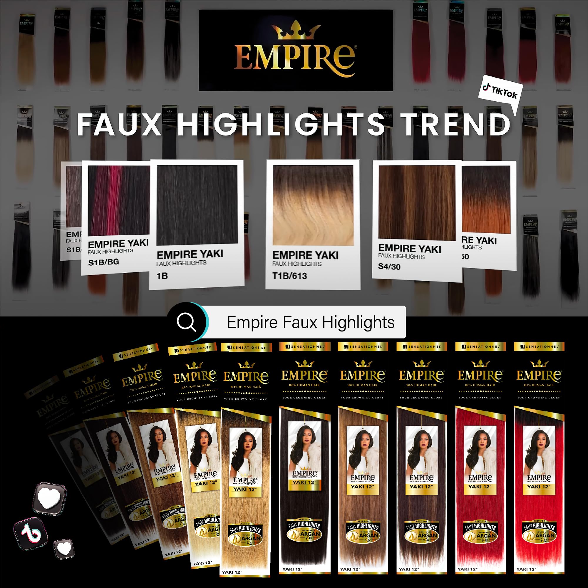 Sensationnel Empire Yaki heat-safe hair, supports professional-style styling.