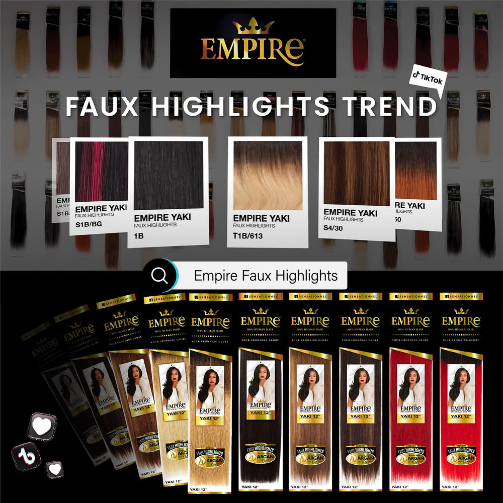 Sensationnel Empire Yaki heat-safe hair, supports professional-style styling.
