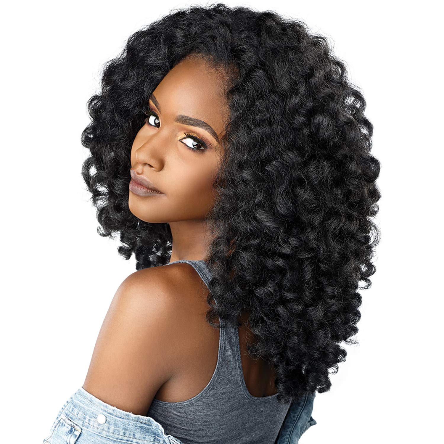 Sensationnel half wig textured curls 1B for quick natural volume
