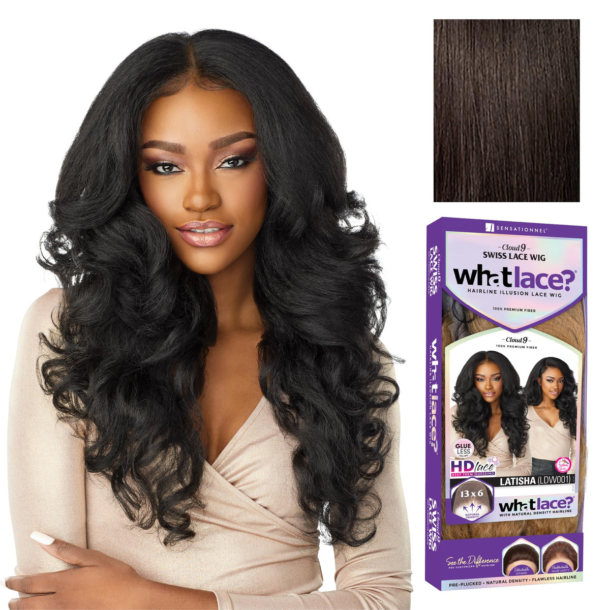 Sensationnel What Lace 13x6 Latisha lacefrontal wig for natural-looking parting and versatile styling.