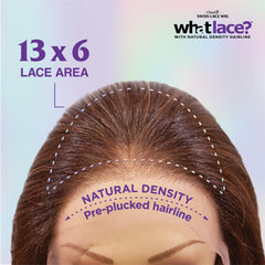 Sensationnel Glenna wig side view showing free parting and HD lace.