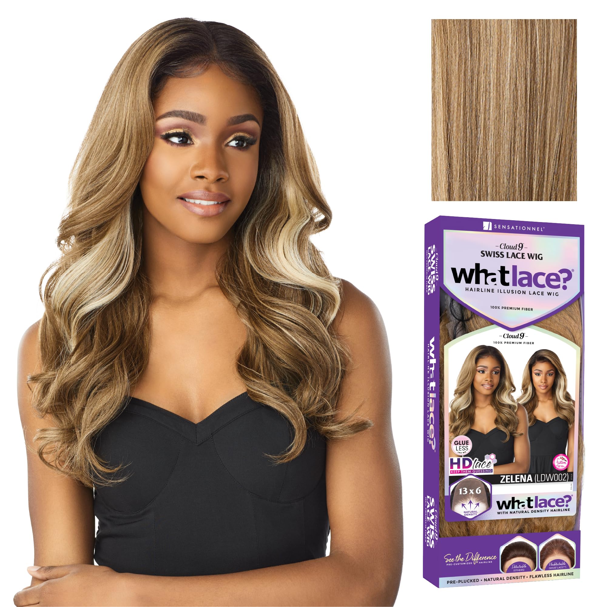 Sensationnel What Lace Zelena front view shows natural density for a seamless hairline.