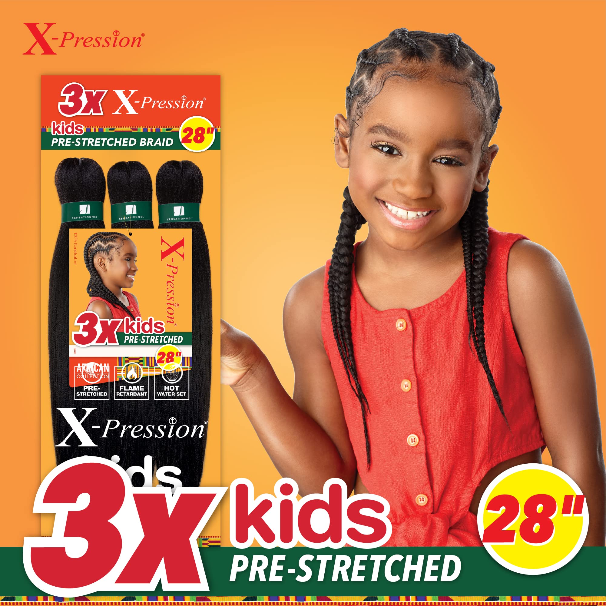Flame retardant Kanekalon fibers shown for safer protective styles