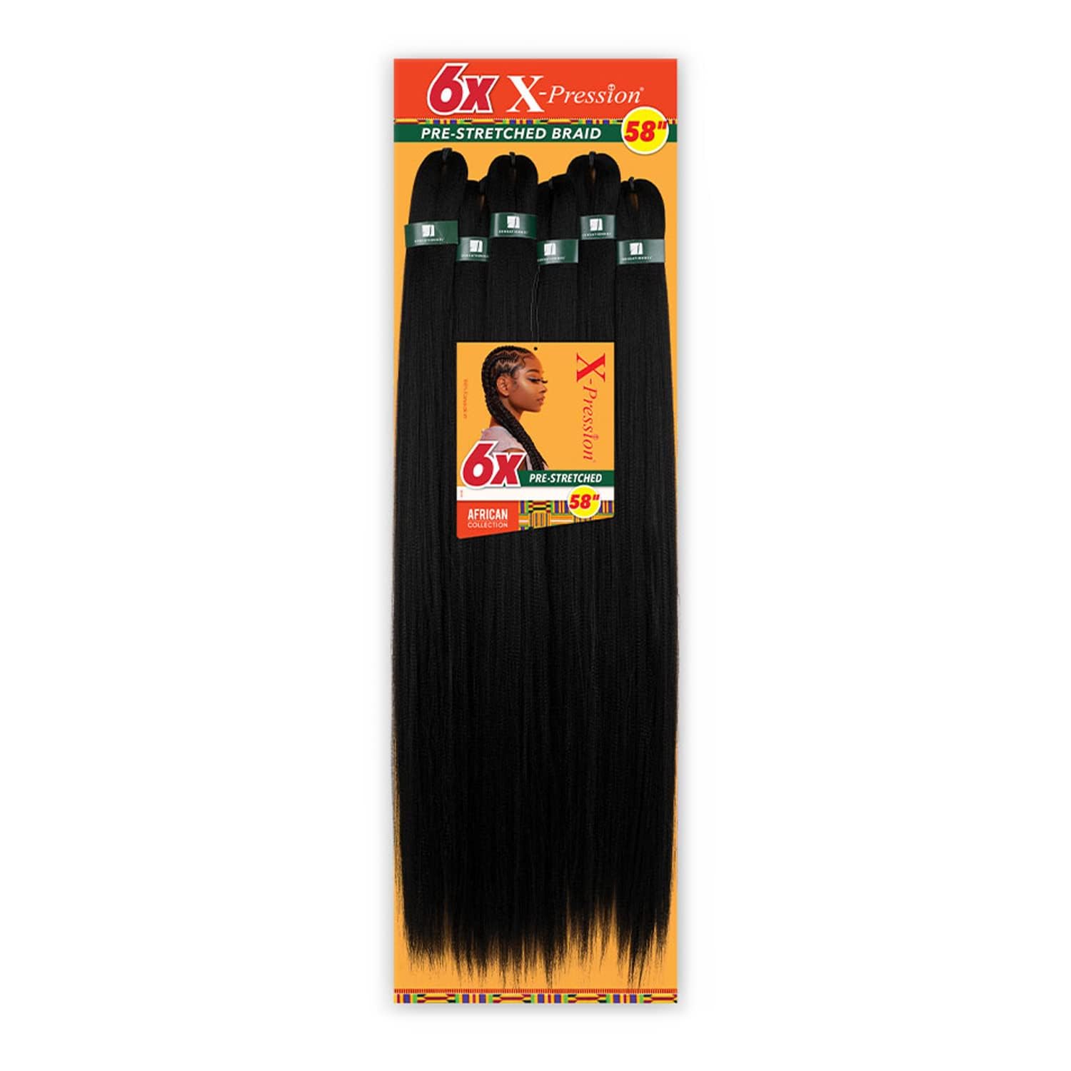 Sensationnel X-PRESSION 58-inch pre-stretched braiding hair for long box braids