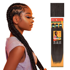 Sensationnel X-pression pre-stretched braiding hair pack front view for quick protective styles