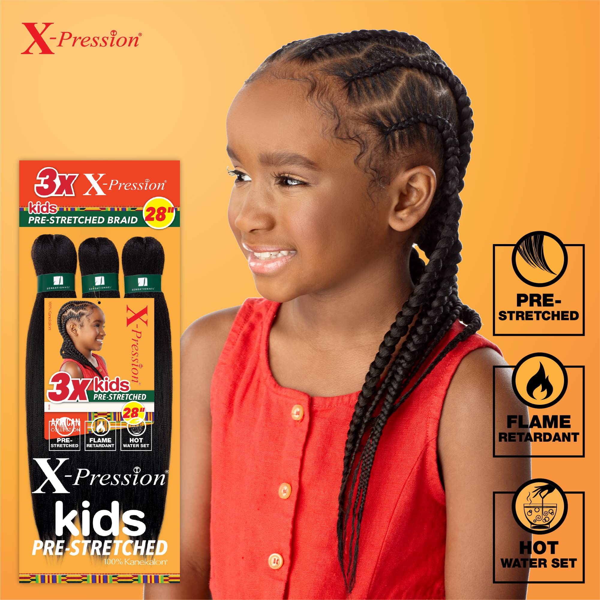 Soft Yaki texture close-up of Sensationnel X-Pression braiding hair