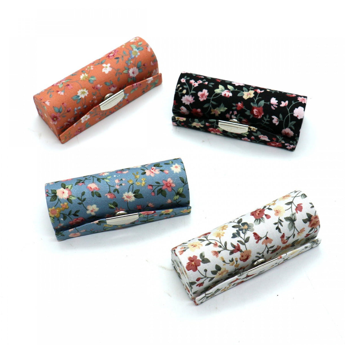 SenseYo floral lipstick case purse with built-in mirror for on-the-go touch-ups