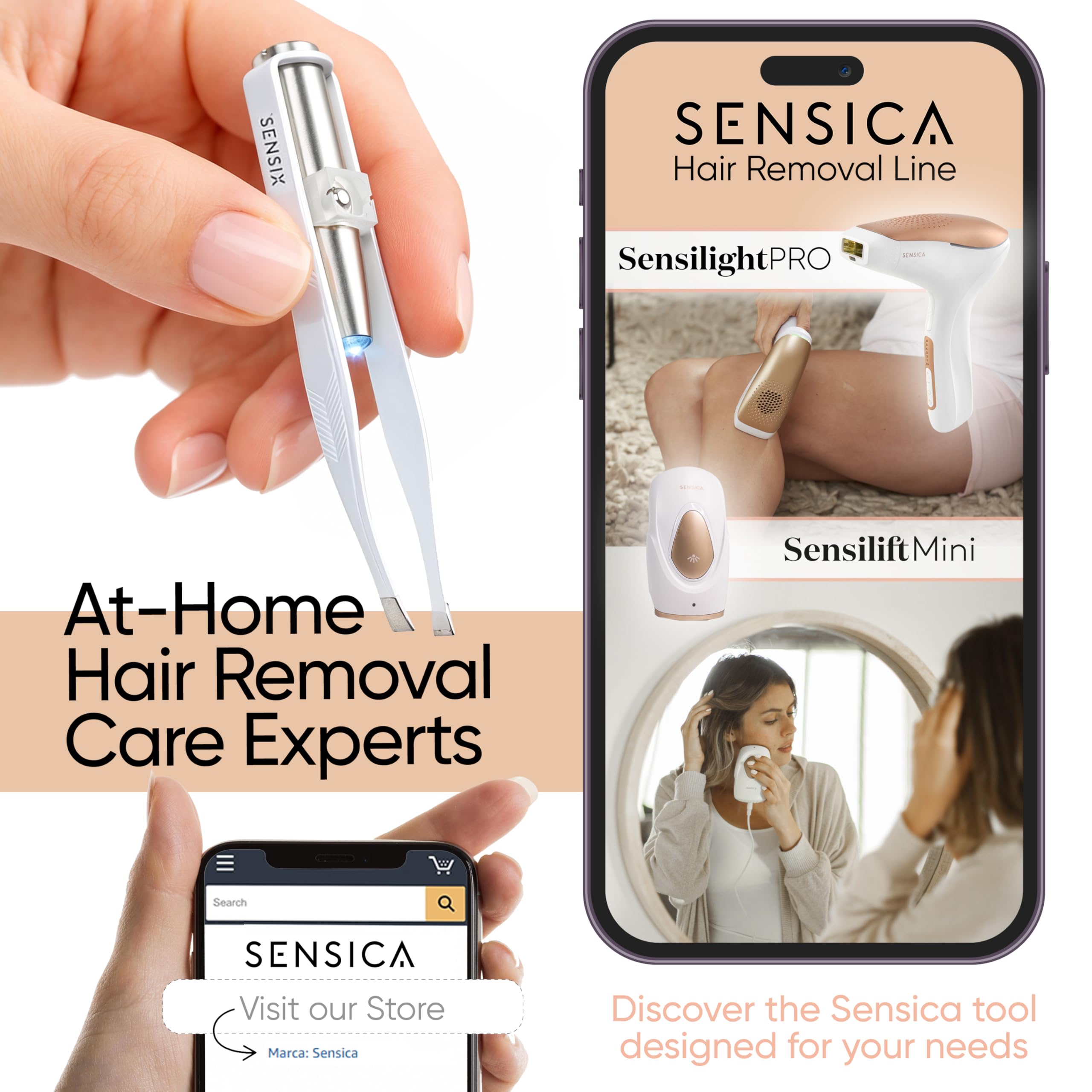 Includes three extra AG3 batteries with Sensica Eyebrow Tweezers with Light.