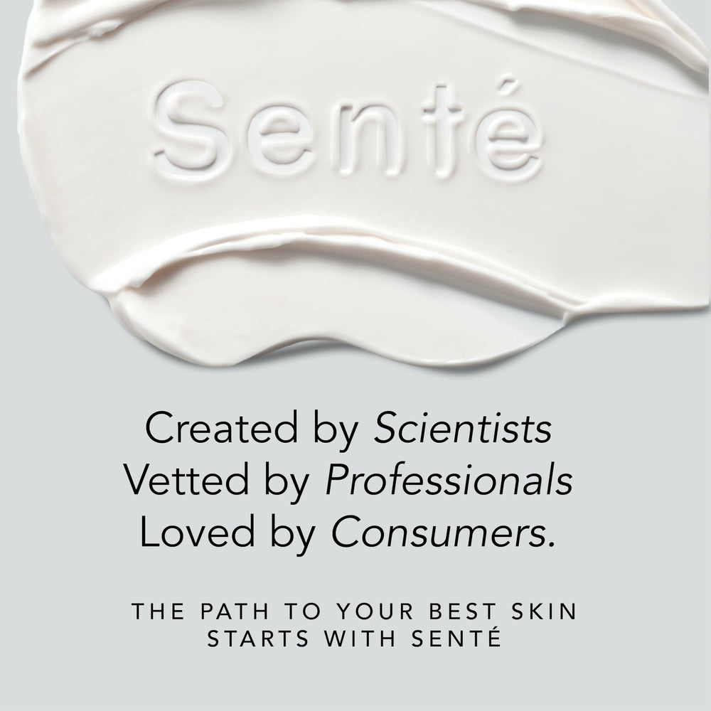 Even-toned skin illustration with Senté Dermal Repair Ultra-Nourish impact.