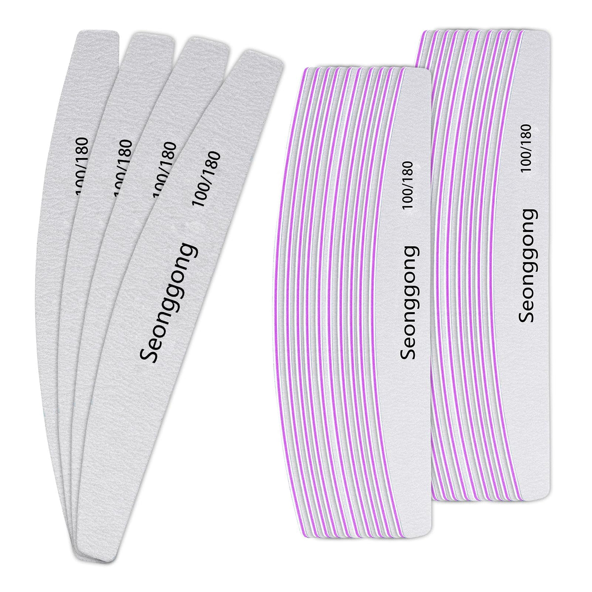 Seonggong dual-grit nail files for shaping and smoothing nails.