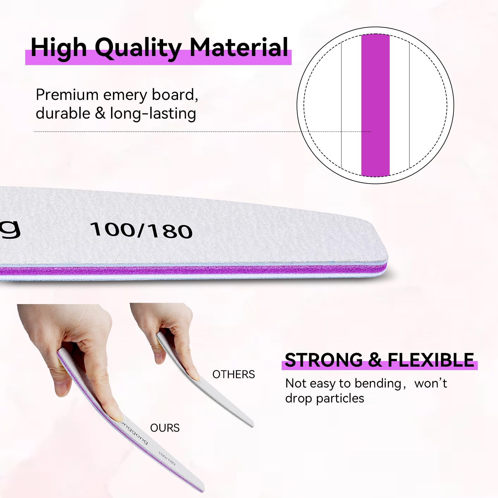 Seonggong durable EVA-core emery boards, washable and reusable.