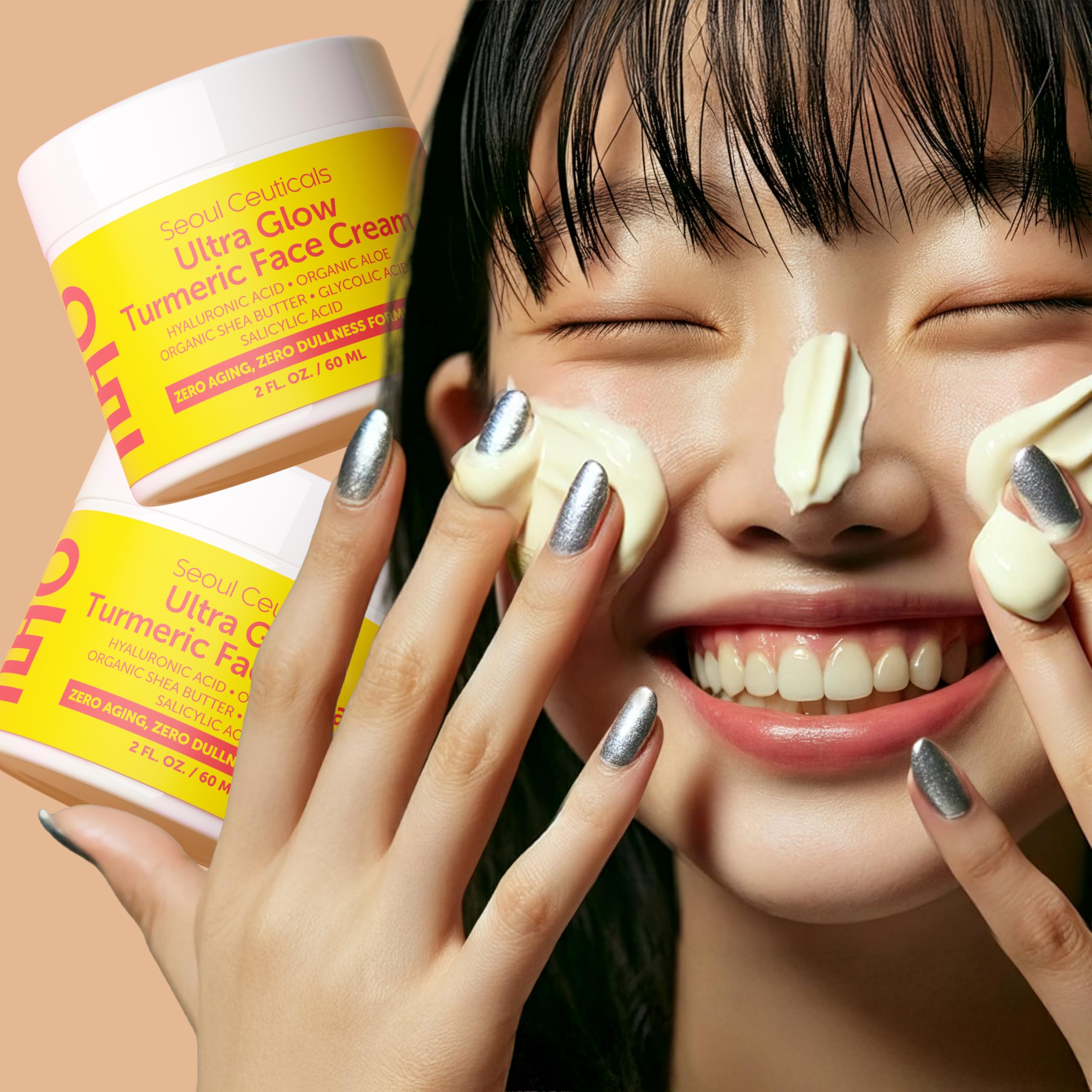 SeoulCeuticals crema curcuma: textura suave y sin fragancia para uso diario.