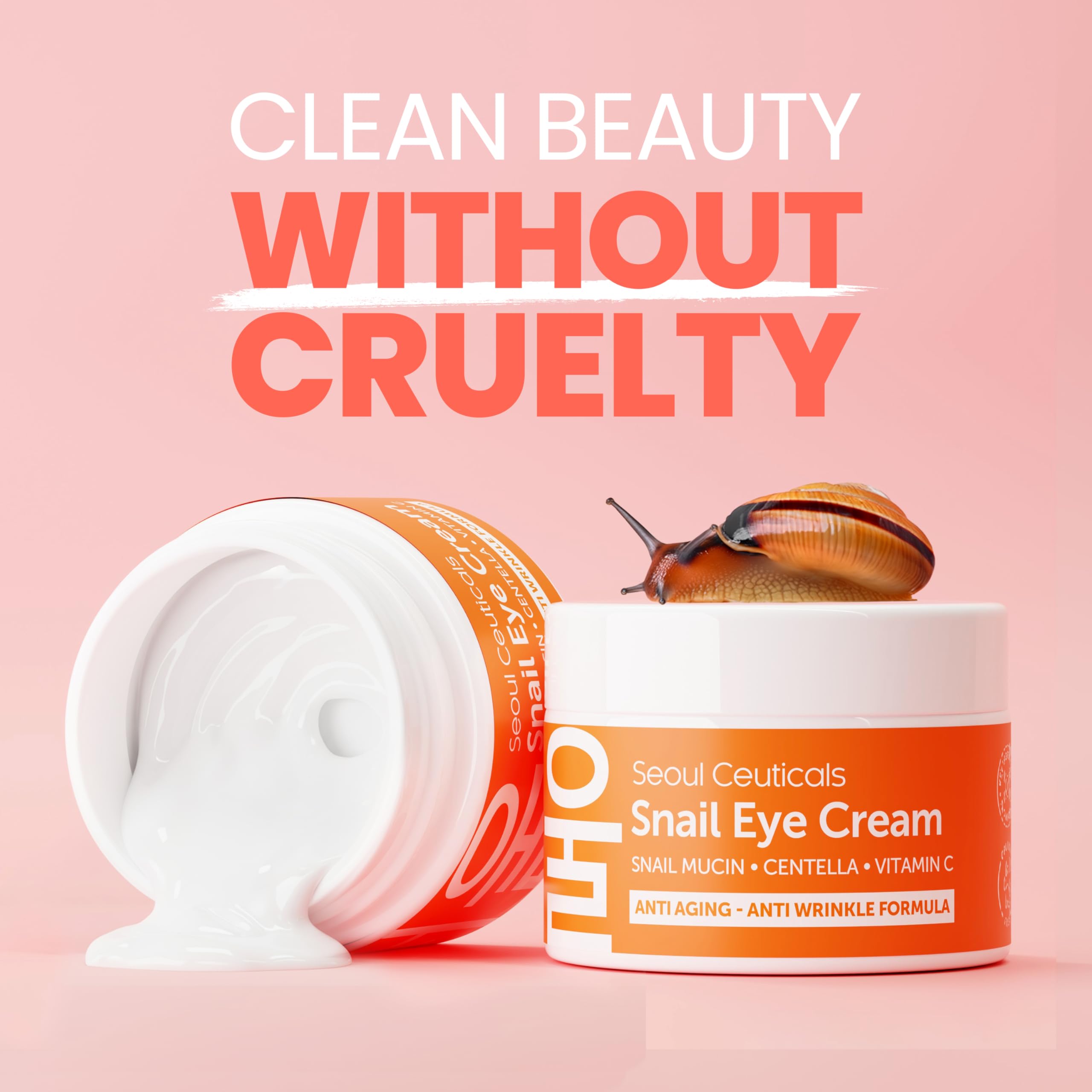 Con 97,5% mucina de caracol filtrada para efecto revitalizante alrededor de los ojos.