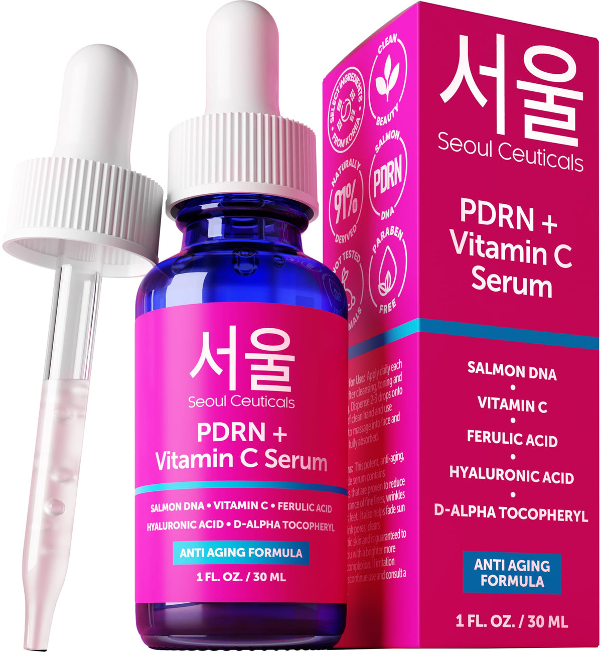 SeoulCeuticals PDRM serum bottle front ready for a radiant skincare routine