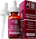 SeoulCeuticals 1% Korean Retinol Night Serum – 97.5% Snail Mucin + Hyaluronic Acid + Bakuchiol | Cruelty-Free K-Beauty for Sensitive Skin 1oz