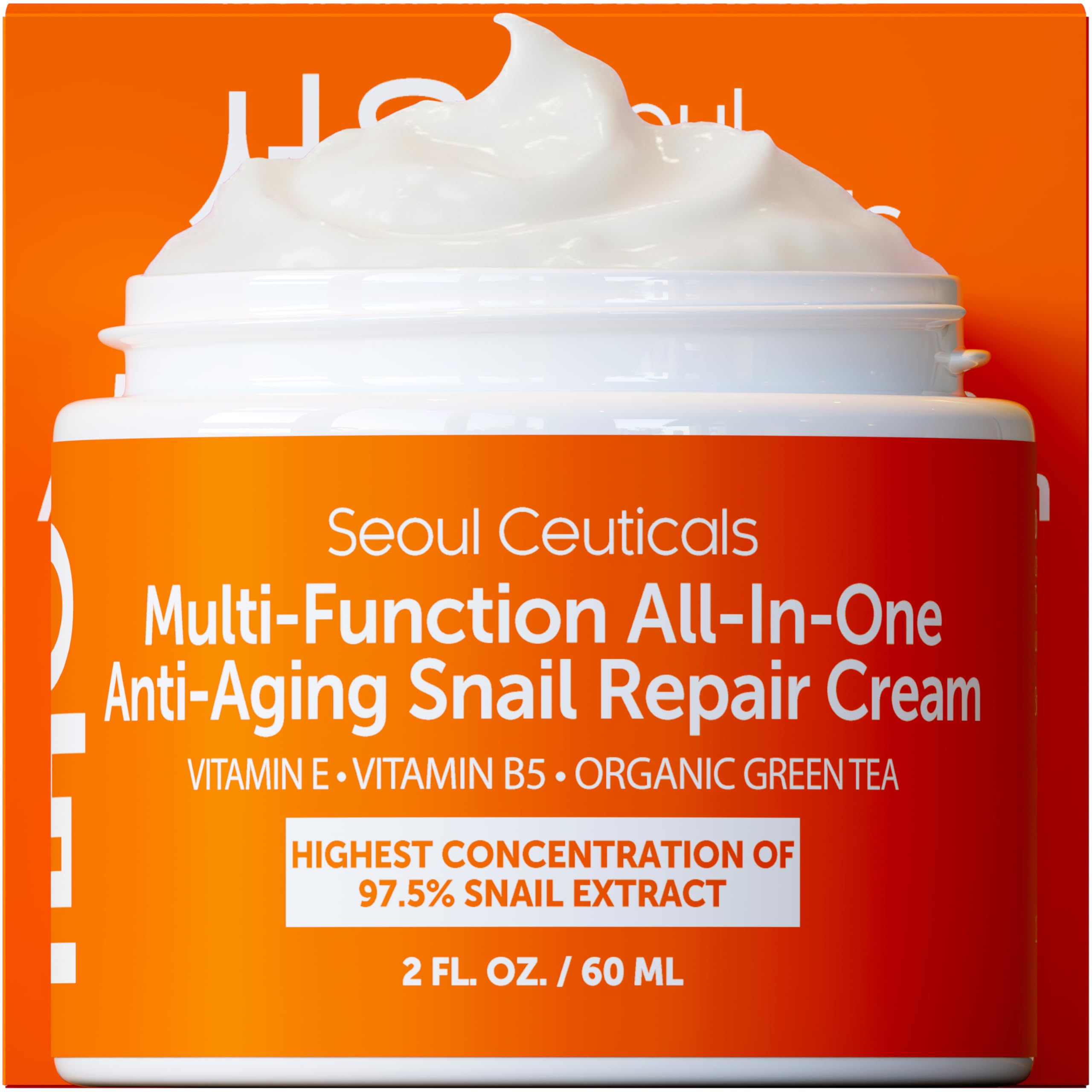 SeoulCeuticals snail mucin moisturizer 97.5% bottle pour for deep hydration.