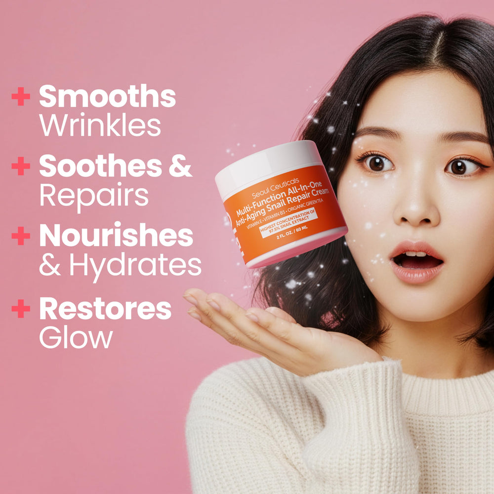 SeoulCeuticals snail mucin moisturizer 97.5% jar shows creamy texture for daily use.