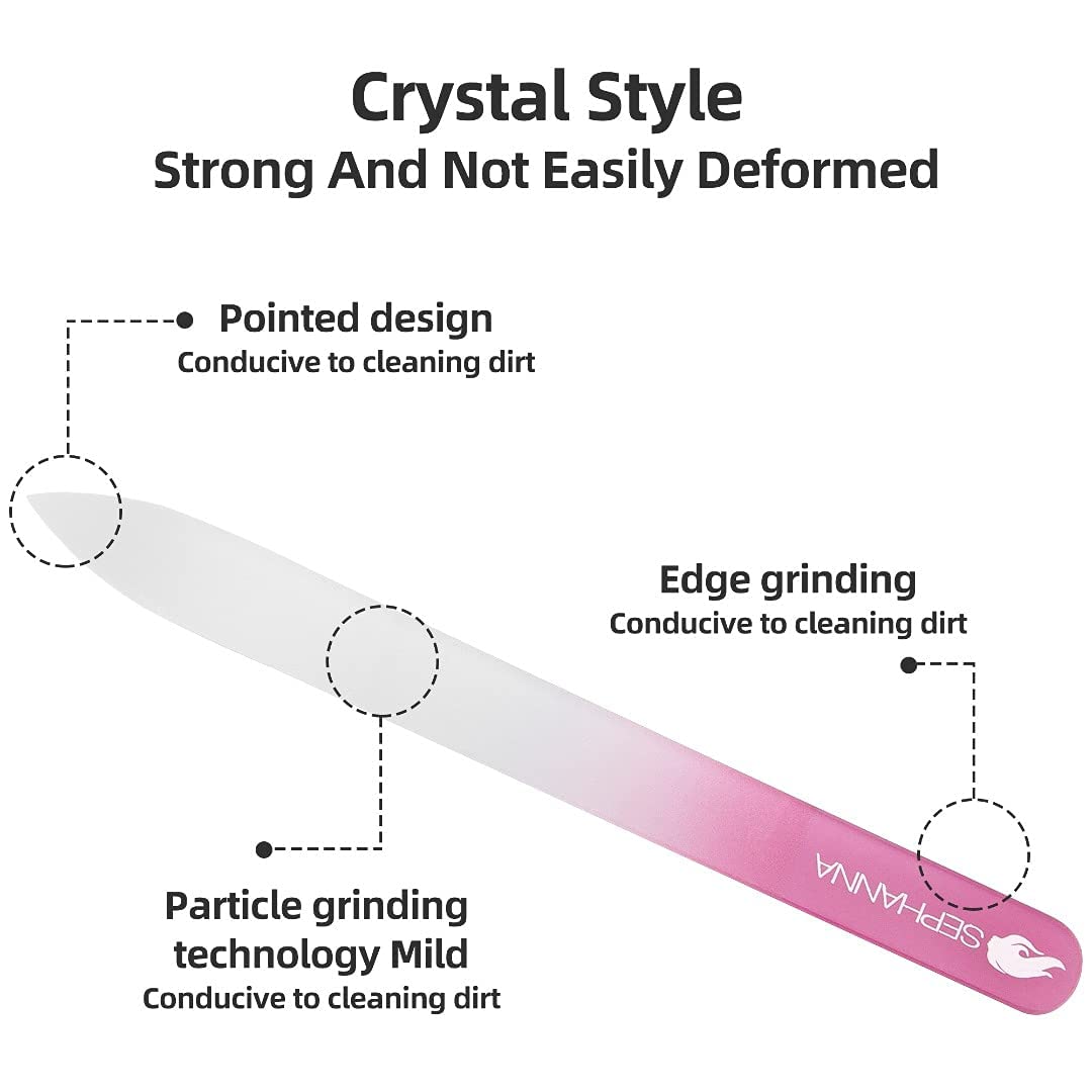 SEPHANNA crystal glass nail file close-up edge for smooth filing