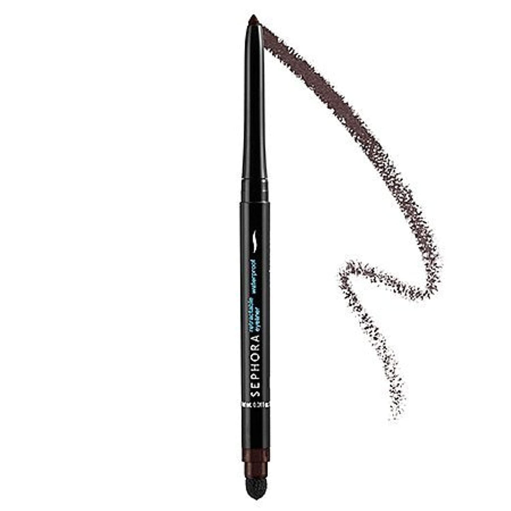 Delineador retráctil impermeable de Sephora, tono marrón negro para un delineado duradero.