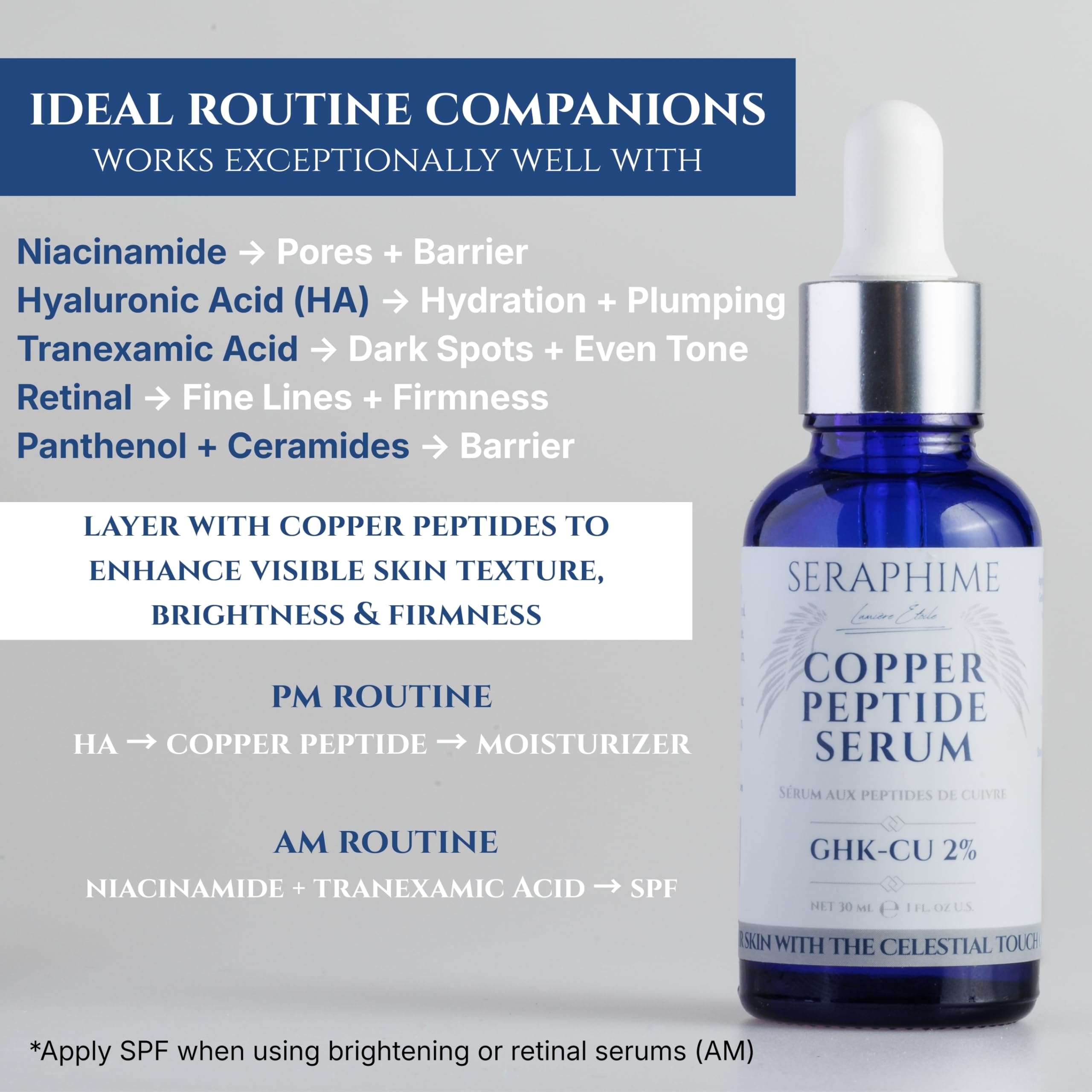 Seraphime Copper Peptides Serum with Squalane for deep hydration