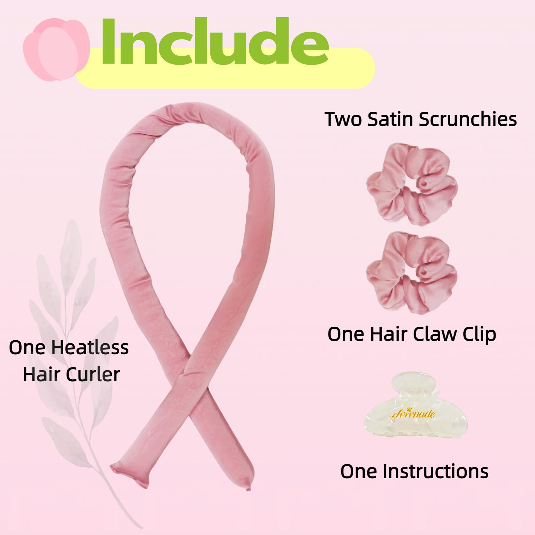 SERENADE heatless curler kit in pink packaging, reusable and gift-ready