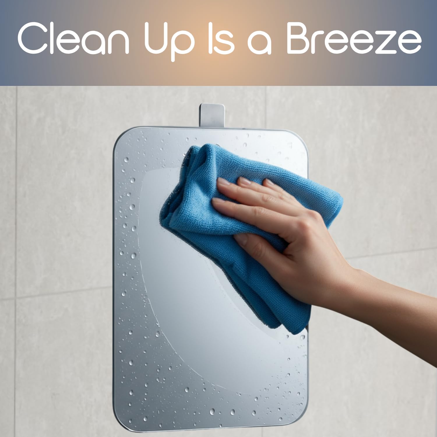 SereniBath defogs with hot water when steamy showers appear
