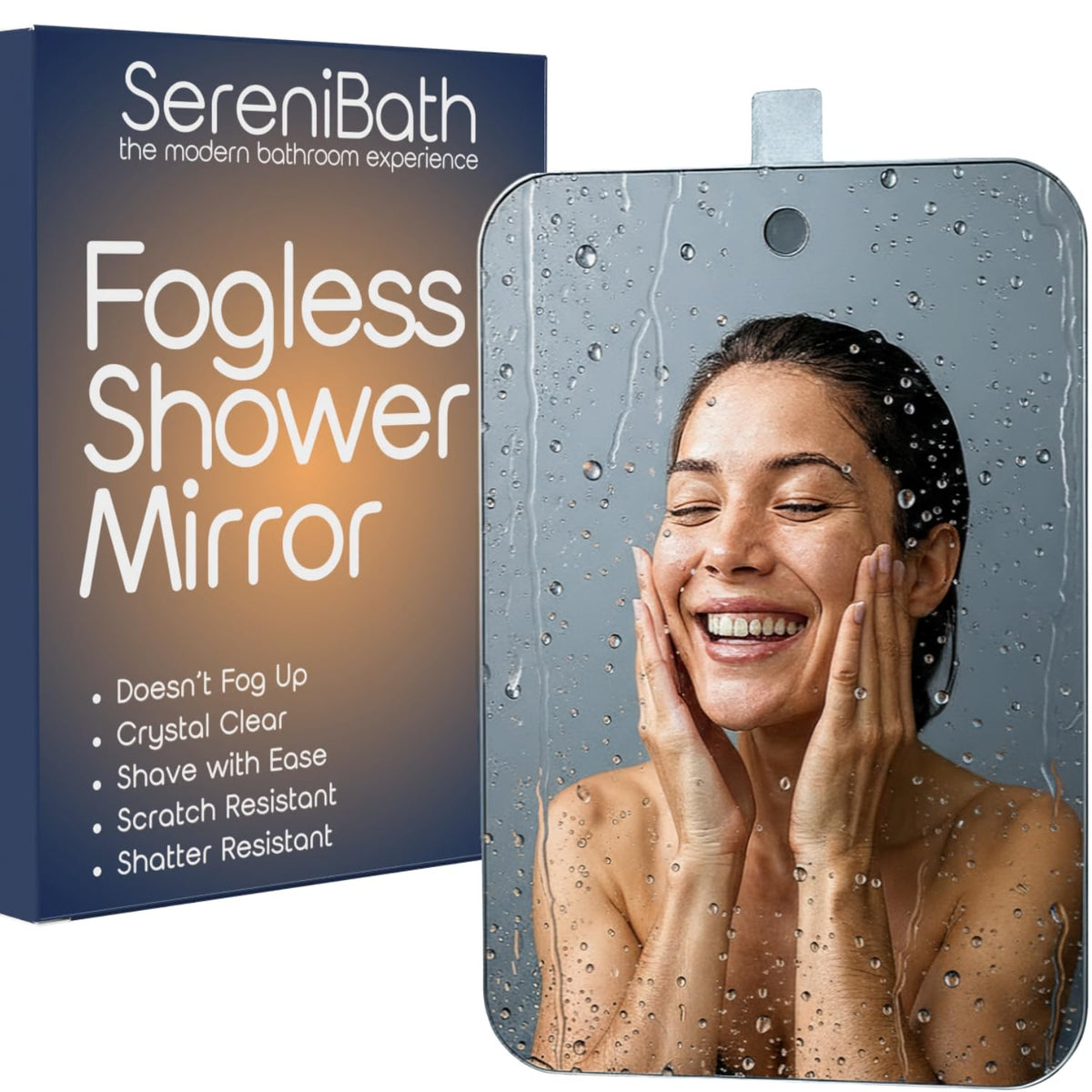 SereniBath fogless shower mirror provides a clear shave in steam