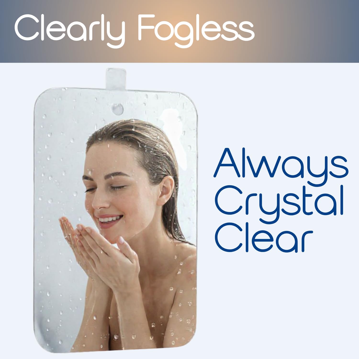 SereniBath fogless mirror stays safe in the shower with no glass