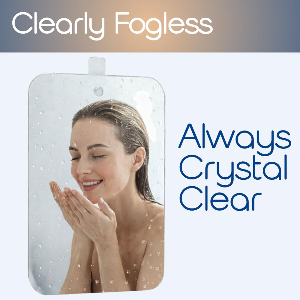 SereniBath fogless mirror stays safe in the shower with no glass