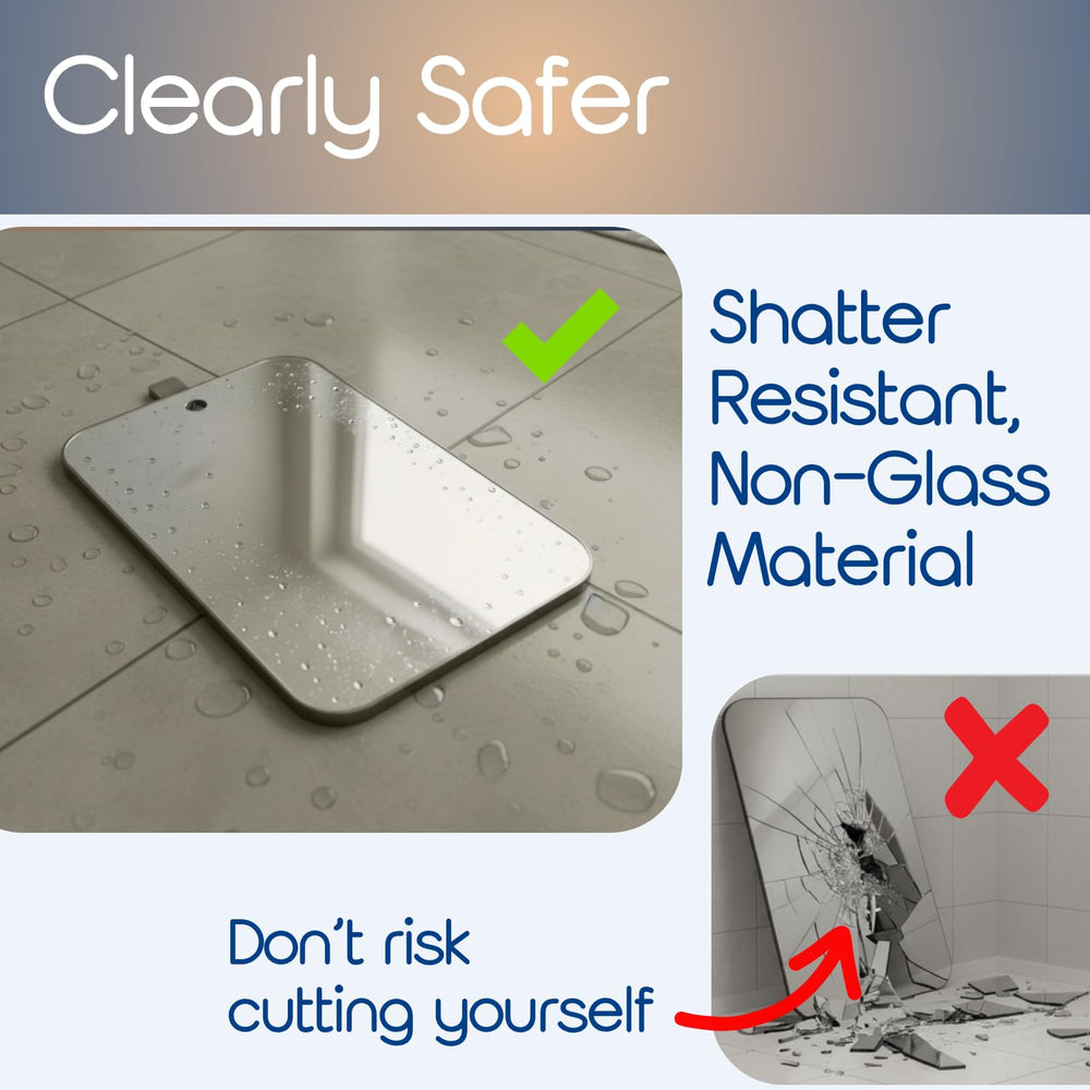 SereniBath mirror is scratch-resistant, keeping a clear view over time