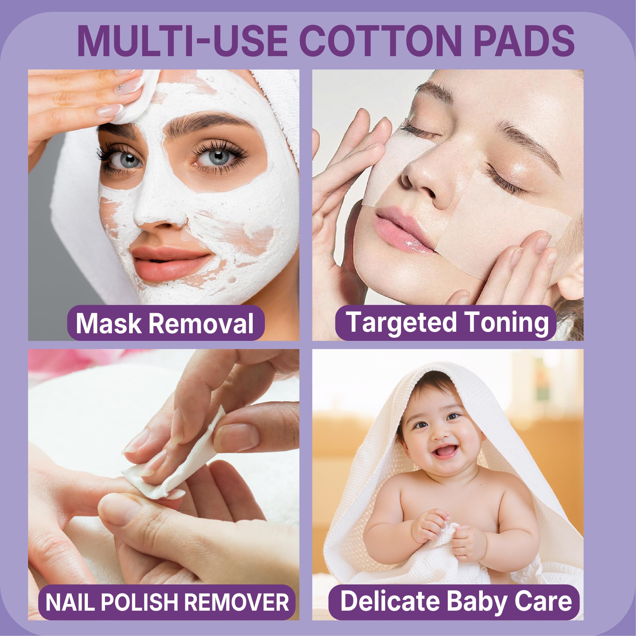 Serenorch 70-count cotton pad set for daily skincare.