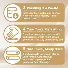 Dual-textured wipes offer gentle exfoliation on one side and soft drying on the other.