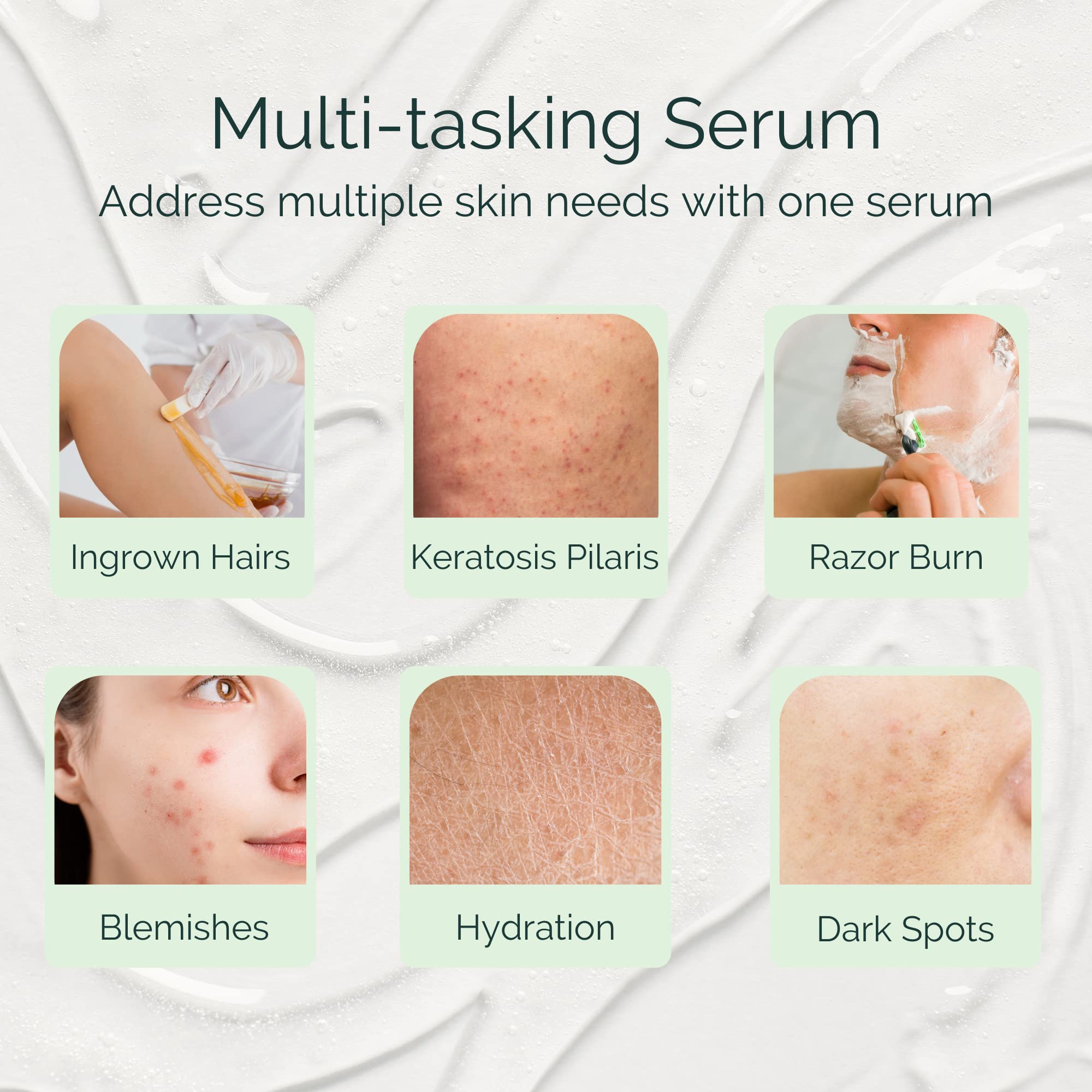 Close-up of serum texture highlighting gentle exfoliation