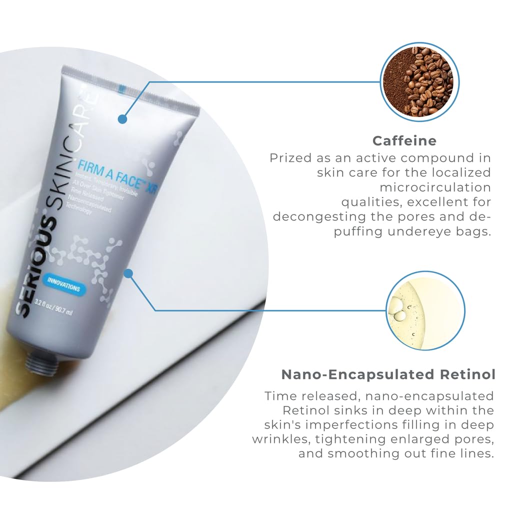 Retinol and caffeine ingredients in Firm A Face XR for smoothing