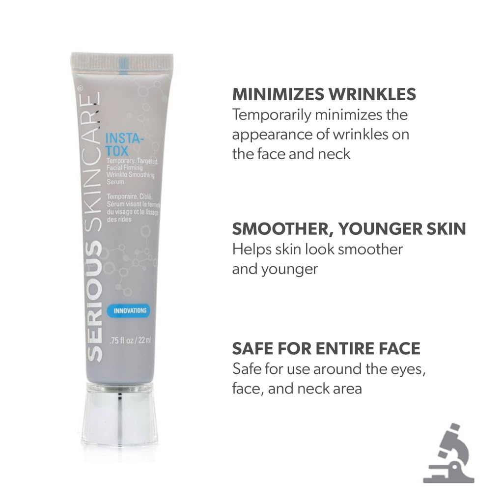 Serious Skincare INSTA-TOX application demonstrating temporary tightening for a refreshed look