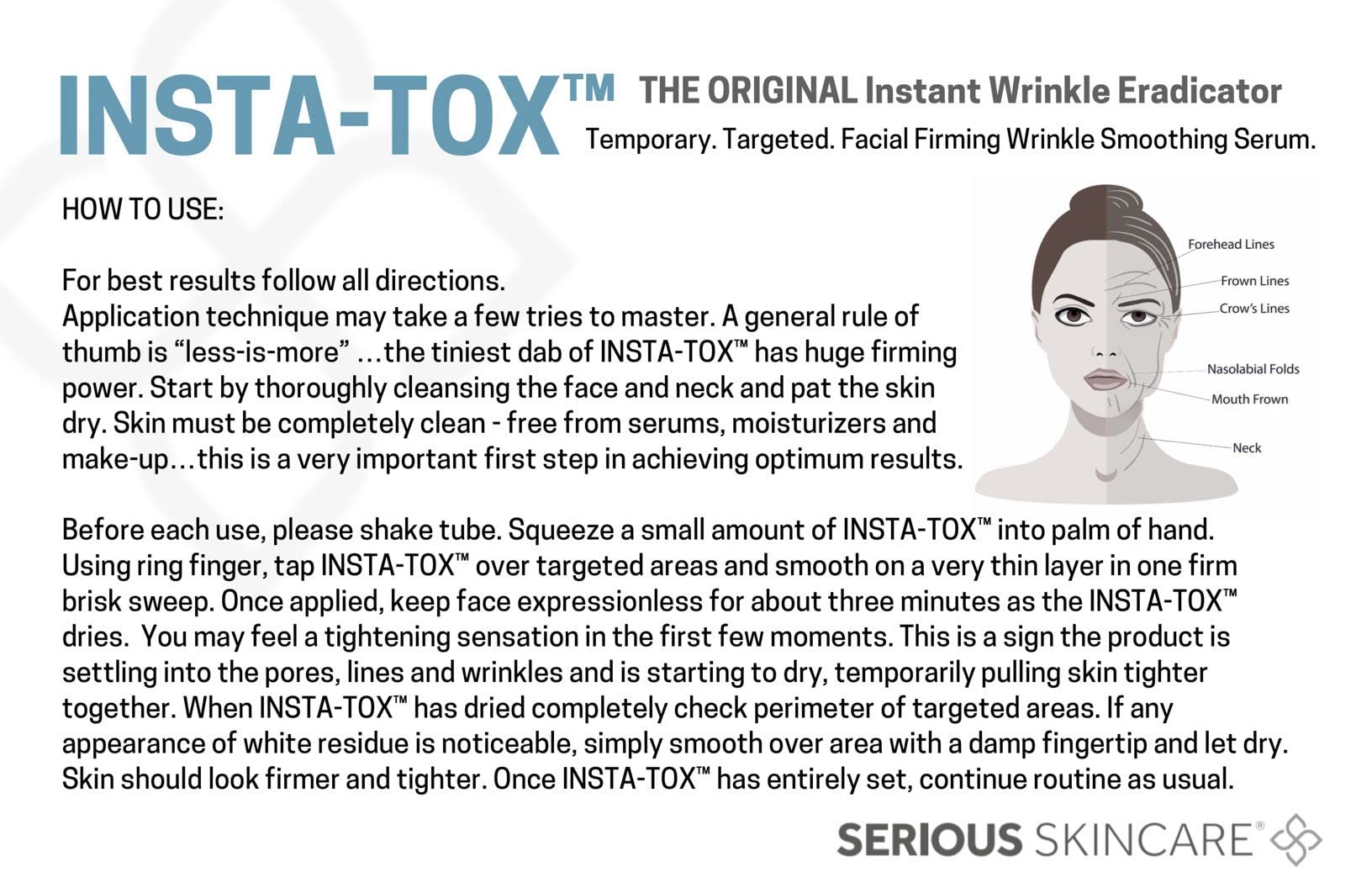 Shake-before-use cue for proper INSTA-TOX technique