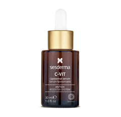 Sesderma C-VIT Radiance Serum droplet; smooths fine lines with hydrating formula.