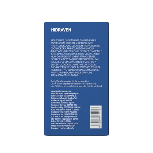 Sesderma HIDRAVEN chamomile aloe botanicals highlighting soothing cleansing actives.
