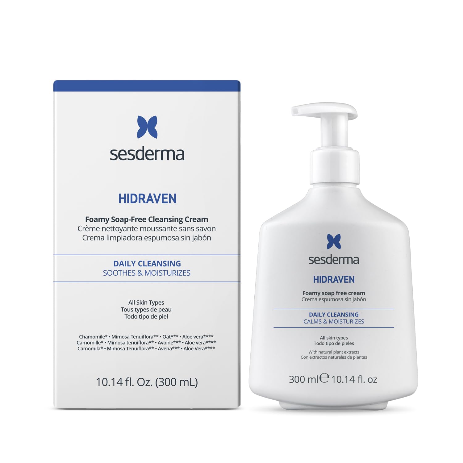 Sesderma HIDRAVEN foamy cleanser facial bottle for gentle daily cleansing and delicate skin.